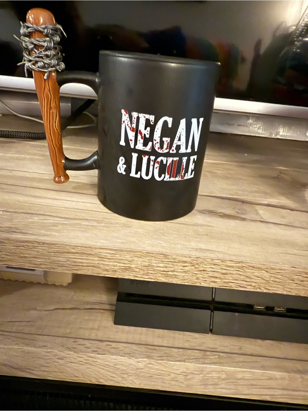 Negan & Lucille Black Novelty Coffee Mug with Bat Handle
